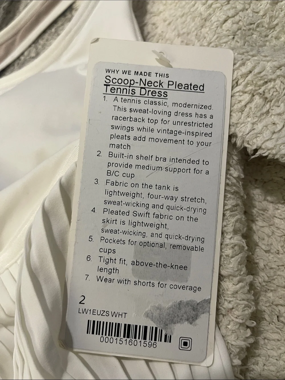 NWT- Lululemon - Scoop Neck Pleated Tennis Dress - 2